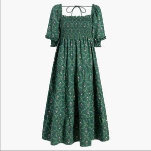 The Nesli Nap Dress - Emerald Trellis XS